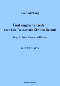 Cover Fünf englische Lieder nach Sara Teasdale und Christina Rossetti